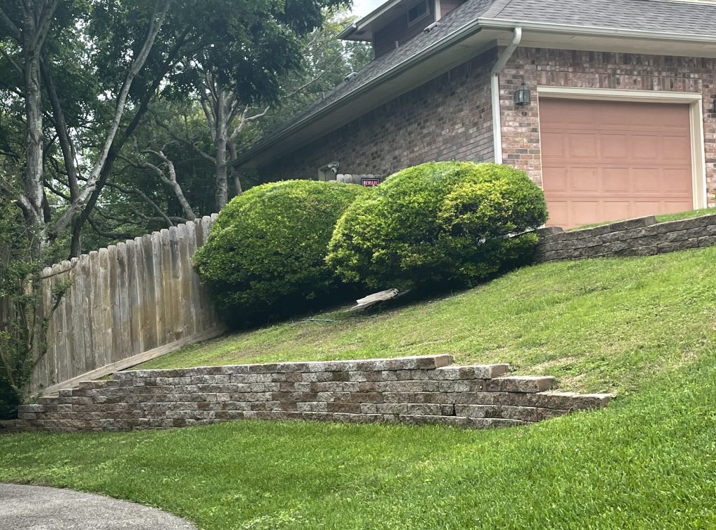 Retaining Wall with Railroad Ties
